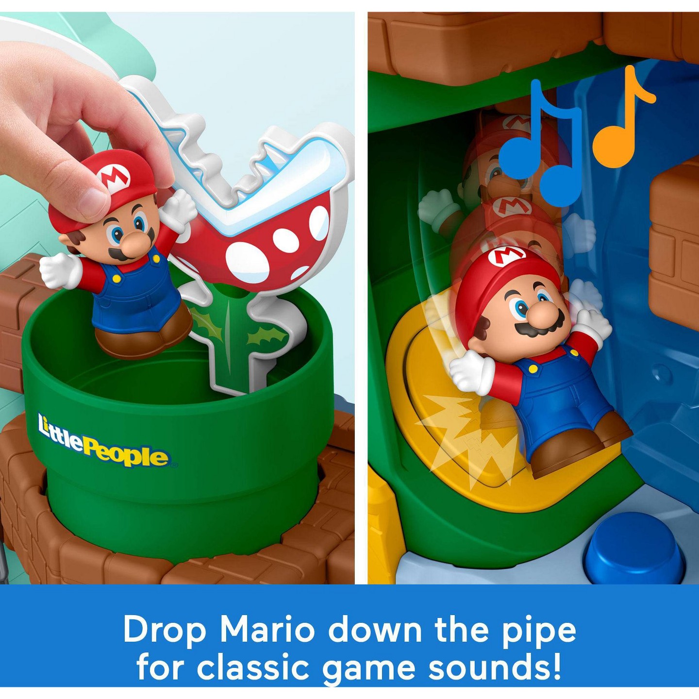 Детские фигурки Fisher-Price Little People My Mario Adventure Playset, Musical Toddler Toy with 2 Figures — фото 3