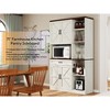 71in Sideboard with Cabinet and Drawer, Multifunctional Kitchen Buffet with Hutch and Glass Holder, Microwave Stand with Charging Station for Kitchen - 4 of 4