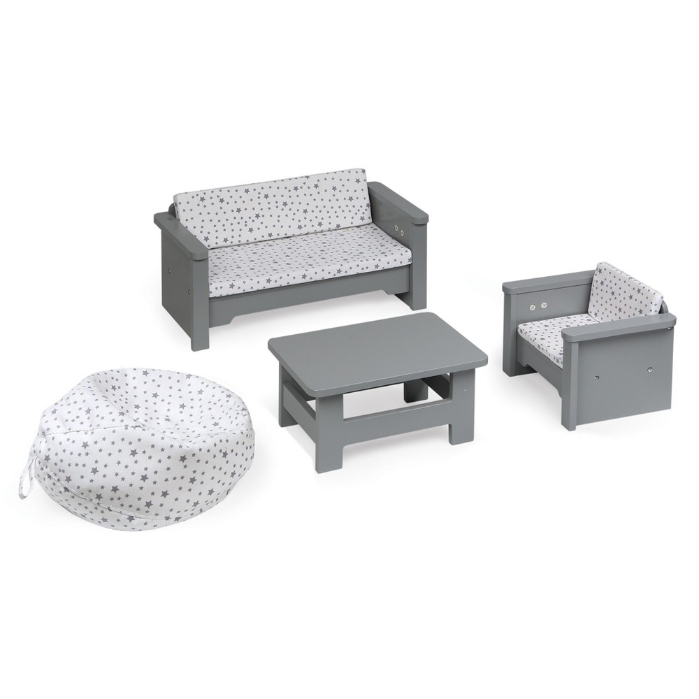 Photos - Doll Accessories Living Room Furniture Set for 18" Dolls - Gray/White