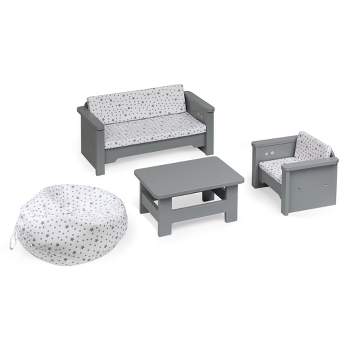 Living Room Furniture Set for 18" Dolls - Gray/White