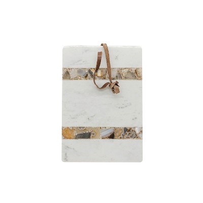 Large Brown Agate Serving Board Marble, Agate & Leather by Foreside Home & Garden