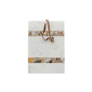 Large Brown Agate Serving Board Marble, Agate & Leather by Foreside Home & Garden - 1 of 4