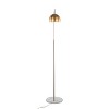 LumiSource March Contemporary Floor Lamp in White Marble/Nickel with Antique Brass Metal Shade - 3 of 4