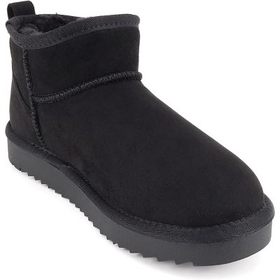 Soda Women's Mute Faux Fur Lined Mini Boot