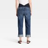 Over The Belly Cropped Vintage High-Rise Straight Leg Maternity Jeans - Isabel Maternity by Ingrid & Isabel™ Dark Wash - 2 of 4