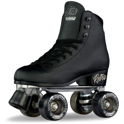 Crazy Skates Black Retro Roller Skates - Classic Style Quad Skates For  Women And Girls - 13