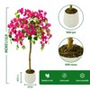 Bougainvillea Artificial Tree, 5FT Faux Planter Potted Fake Tree with Blooming Pink Flowers, Artificial Plants for Front Door Porch Patio - 2 of 4