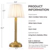 ALOADECOR Glam Cordless Table Lamp Touch Control with 3 Way Elegant Dimmable Rechargeable LED Lamp with Fabric Shade In Brass Finish - 3 of 4