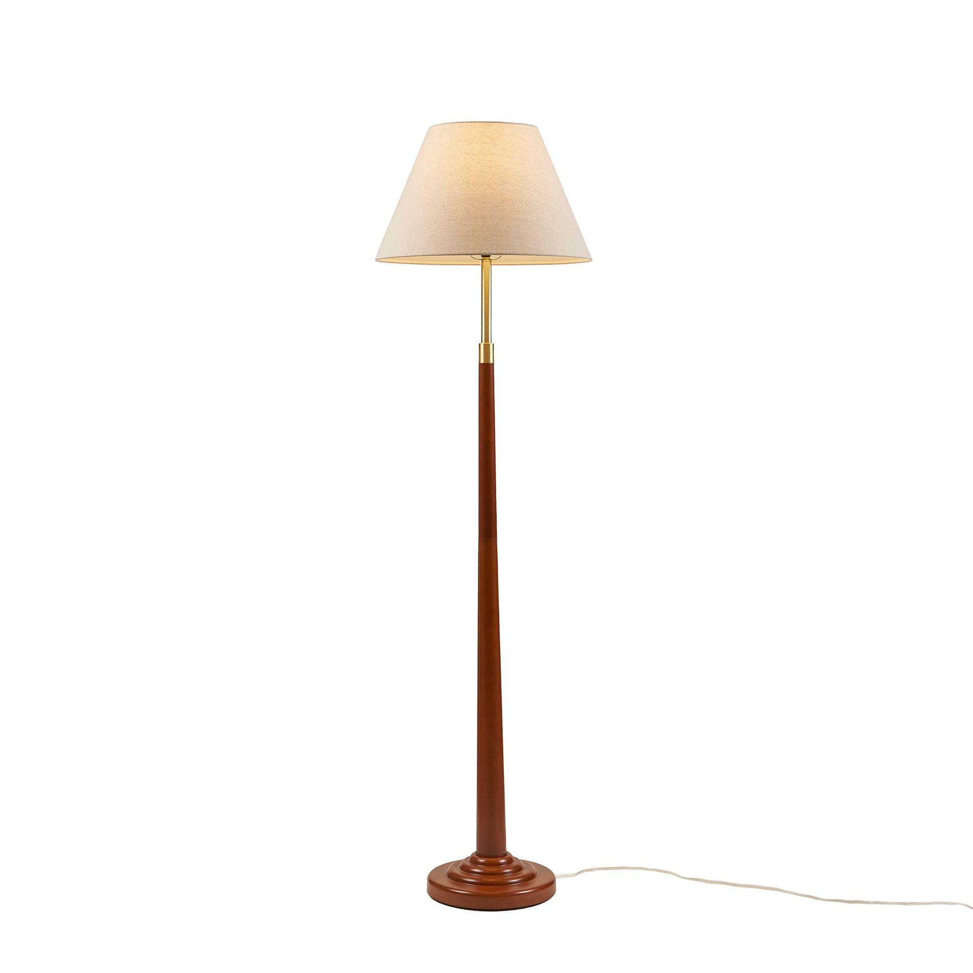 61 inch Textured Ceramic Floor Lamp with Fluted Fabric Shade for Living Room, Dimmable, 1 Type A Bulb Included