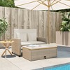 Patio Sofa with Cushions 2-Seater Poly Rattan&Acacia Wood  vidaXL - 3 of 4