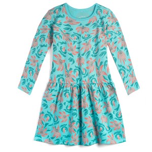 Mightly Toddler Fair Trade Organic Cotton Short Sleeve Drop Waist Dress (Tiger Lily - 4T) - 1 of 1
