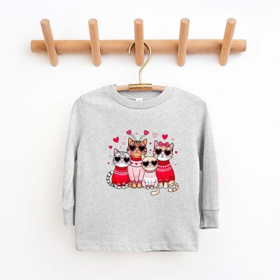 The Juniper Shop Valentine Kittens Youth Long Sleeve Tee
