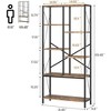 GustoWave 6 Tier Open Bookcase, Rustic Farmhouse Book Shelves,Black Metal Bookshelves, Mid Century Bookcase for Home Office Living Room Bedroom - 3 of 4