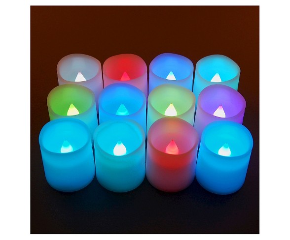 12ct Lumabase Color Changing Battery Operated LED Votive Lights
