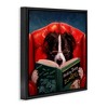 Stupell Industries Sheep Dog Reading for Dummies Black Framed Floater Canvas Wall Art - 3 of 4