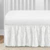 Sweet Jojo Designs Girl Baby Crib Bed Skirt Rose Collection Solid White - 3 of 3