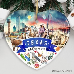 Artistic Texas State Themes and Landmarks Christmas Ornament| OrnamentallyYou - 1 of 4