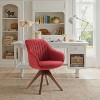 Art Leon Comfortable Fabric Swivel Accent Chair with Solid Oak Wood Legs - 3 of 3