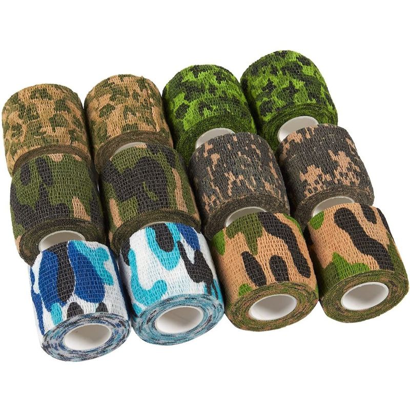 Juvale 12-Rolls Self Adhesive Bandage Wrap, Vet Tape - 2 In x 5 Yds Elastic Wrap Tape for Injuries, Athletics (Camo Designs), 5 of 8