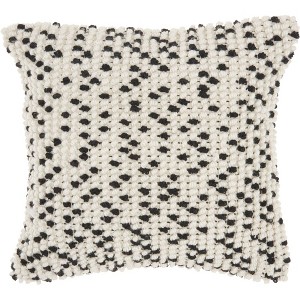 Indoor/Outdoor Dots Square Throw Pillow Black - Mina Victory
