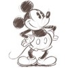 Juniors Womens Mickey & Friends Retro Mickey Mouse Sketch T-Shirt - 2 of 4
