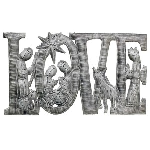 Slickblue LOVE' Featuring Nativity Scene, Christmas Art, 9 x 14 Inches, Handcrafted for Indoor/Outdoor Use - 1 of 1