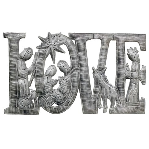 Slickblue LOVE' Featuring Nativity Scene, Christmas Art, 9 x 14 Inches, Handcrafted for Indoor/Outdoor Use - image 1 of 1