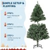 Artificial Christmas Tree, Realistic Spruce Holiday Tree with Hinged Branches, Collapsible Metal Base, Indoor Outdoor Xmas Decoration for Home - 4 of 4