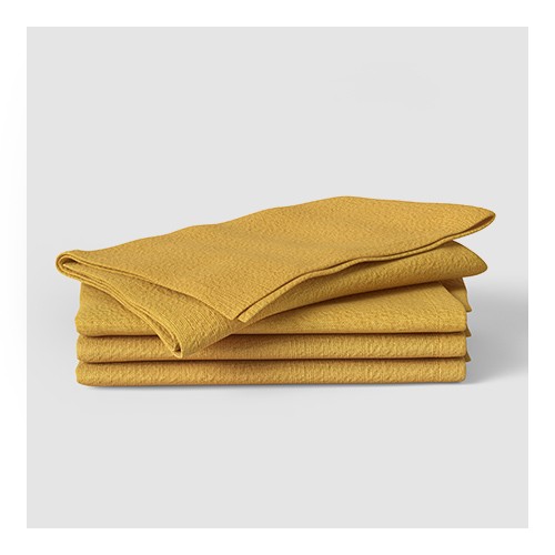 4pk Cotton Easy Care Napkins Yellow - Threshold™