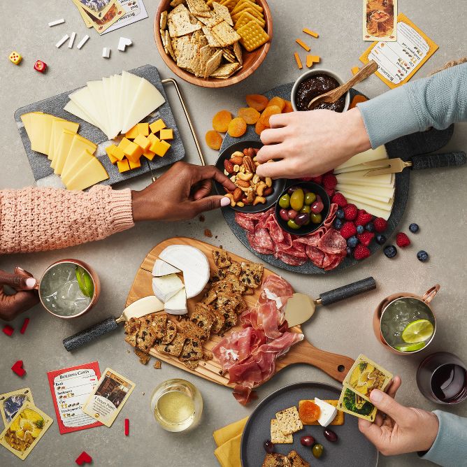 Charcuterie spread at game night