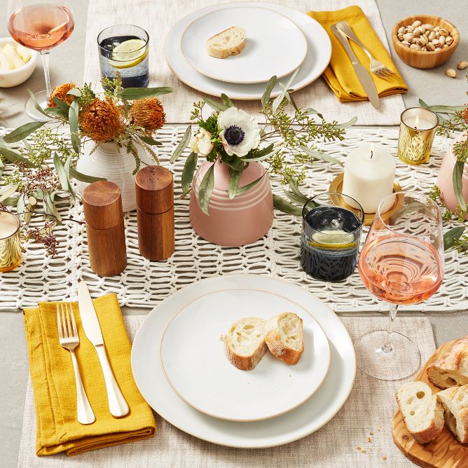 Eclectic table setting for two