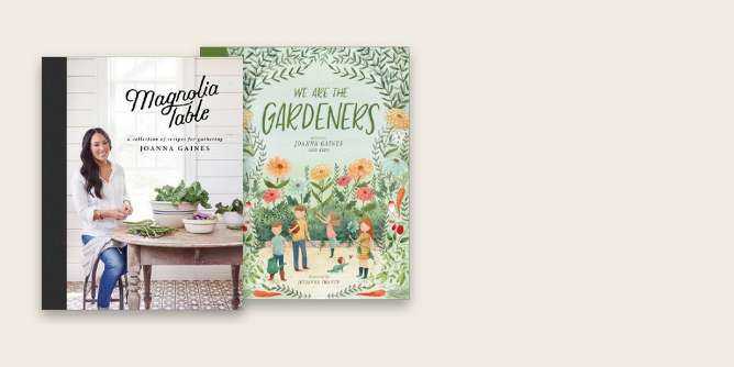Magnolia Table book and We are the Gardeners book by Joanna Gaines.