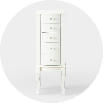 standing jewelry box white