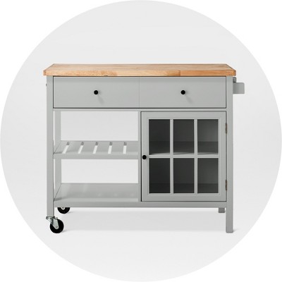 Gray Kitchen Carts Islands Target, Kitchen Island Trolley With Seating