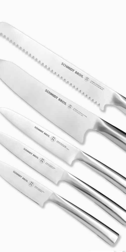 Schmidt Brothers Cutlery 6pc Stainless Steel Knife Block Set