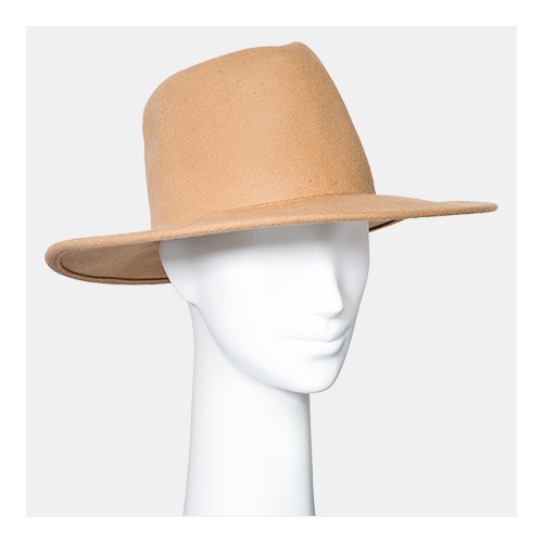 Women's Wide Brim Felt Western Fedora Hat - Universal Thread™ Camel