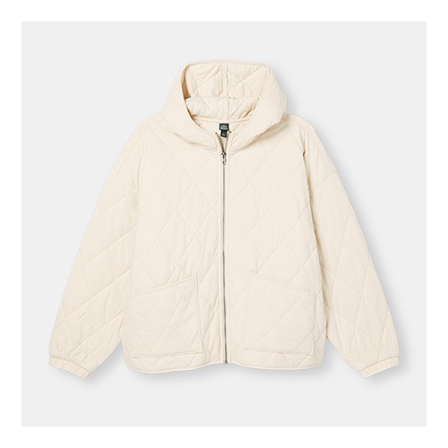 Plus Size Hooded Quilted Jacket - Wild Fable™ Light Beige 3X