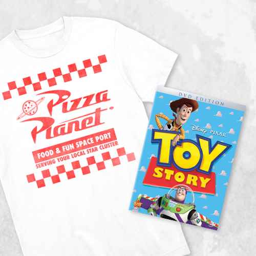 Men's Disney Toy Story Pizza Planet Short Sleeve Graphic T-Shirt - White S, Toy Story (Special Edition) (DVD)