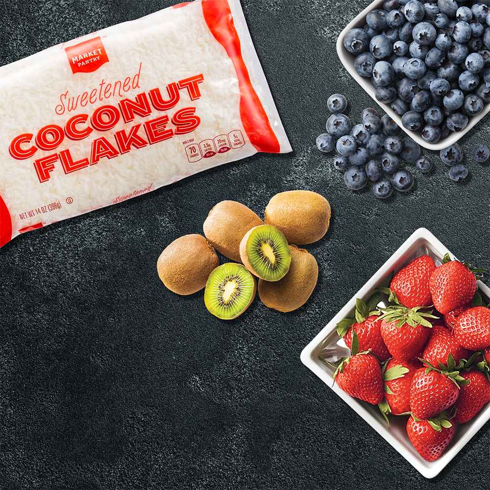 Coconut Flakes - 14oz - Market Pantry™, Mighties Kiwi Fruit - 1lb Package, Strawberries - 1lb Package, Blueberries - 11.2oz