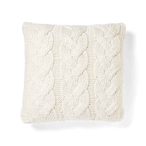 Oversized Chunky Cable Knit Square Throw Pillow Ivory - Threshold™