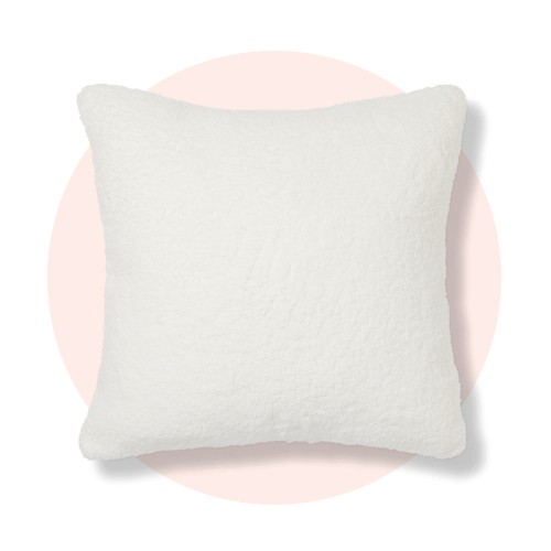 Solid Sherpa Square Throw Pillow Cream - Threshold™, Faux Rabbit Fur Bolster Throw Pillow Neutral - Threshold™, Faux Fur Square Throw Pillow Gray - Threshold™
