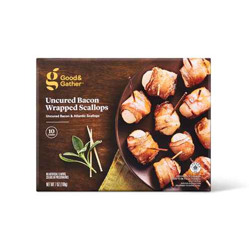 Frozen All Natural Bacon Wrapped Scallops - 7oz/10ct - Good & Gather™, Frozen Artichoke & Parmesan Phyllo Cups - 5.8oz/12ct - Good & Gather™