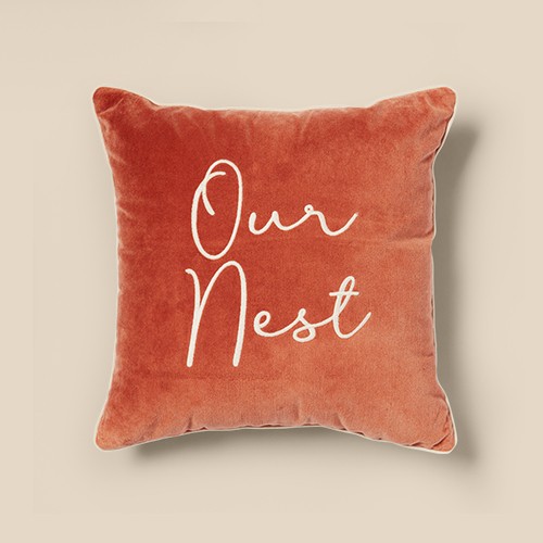 Velvet Embroidered 'Our Nest' Square Throw Pillow Orange - Threshold™, Tweed Embroidered 'Thankful' Lumbar Throw Pillow Gold - Threshold™, Oversized Chunky Cable Knit Square Throw Pillow Blush - Threshold™