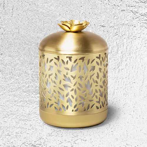 200ml Metal Flower Cutout Color-Changing Oil Diffuser Gold - Opalhouse™