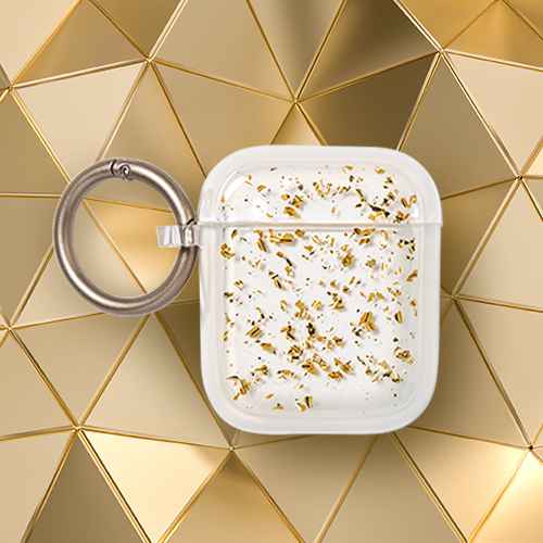 heyday™ Apple AirPods Gen 1/2 Hardshell Case with Clip - Gold Flakes
