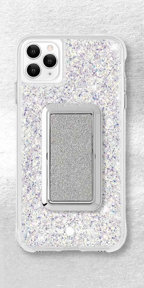 Case-Mate Apple iPhone 11 Pro/X/XS Twinkle Case - Stardust, HANDLstick Smooth Glitter Phone Grip - Silver