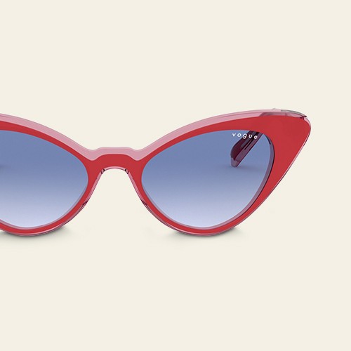 Vogue Eyewear VO5317S 49mm Female Cat Eye Sunglasses Clear Gradient Blue Lens