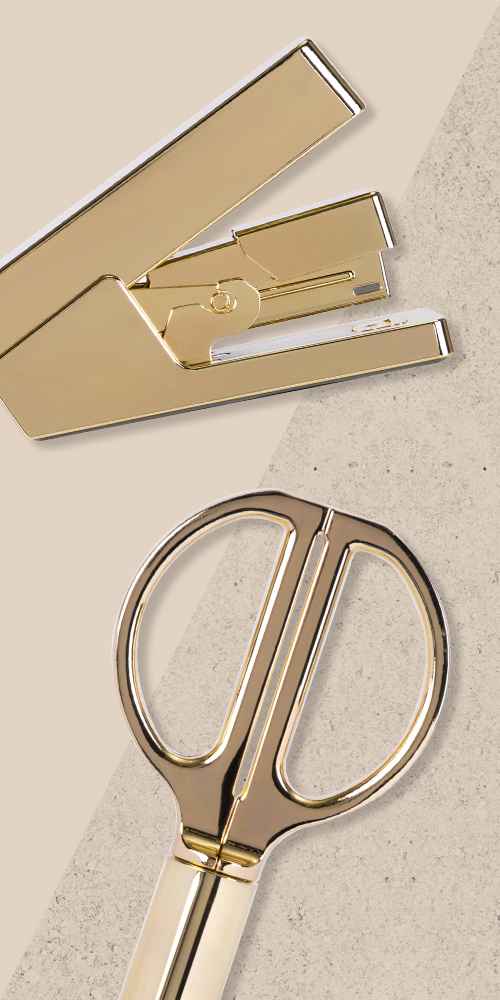 Effortless Stapler - Gold  - Project 62™, Scissors 8" with Stand - Gold - Project 62™