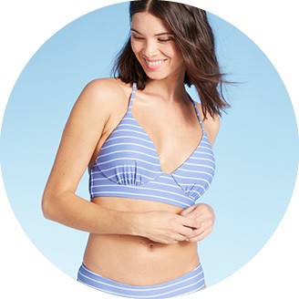 target blue and white striped bathing suit