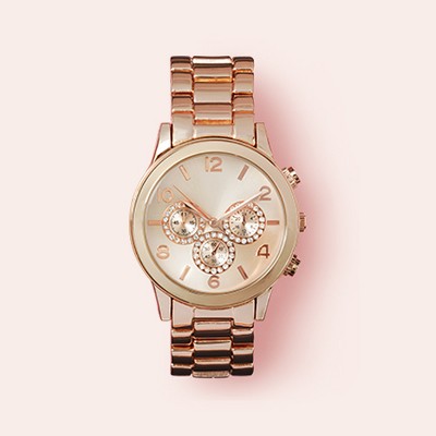 Women's Glitz Dial Bracelet Watch - A New Day™ Rose Gold